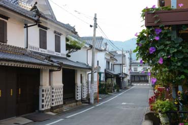 水彩画 ジクレー版画「災除川と白壁土蔵」（うきは市吉井町） 水彩画